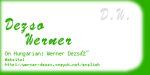 dezso werner business card